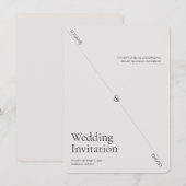 Ultra Minimal luxury Creative wedding invitation  招待状 (正面/裏面)