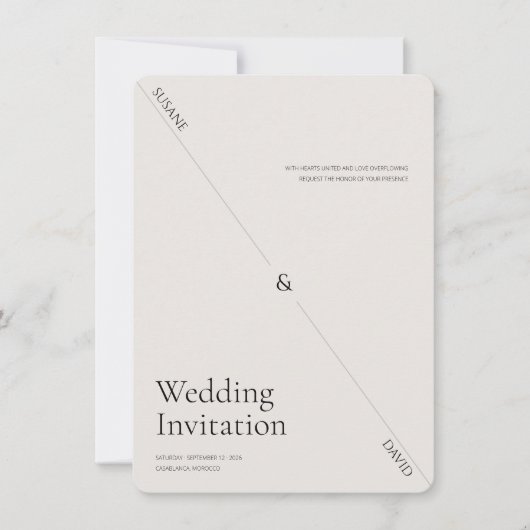 Ultra Minimal luxury Creative wedding invitation  招待状 (正面)
