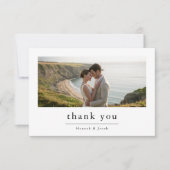 Ultra Minimalist Destination Beach Photo Wedding サンキューカード (正面)