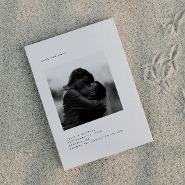 Ultra Minimalist Modern Photo Save The Date サンキューカード