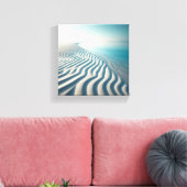 Ultra-Minimalist White Sand Ripples with Endless  キャンバスプリント (インサイチュ (リビング))