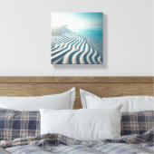 Ultra-Minimalist White Sand Ripples with Endless  キャンバスプリント (インサイチュ (寝室))
