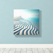Ultra-Minimalist White Sand Ripples with Endless  キャンバスプリント (インサイチュ (ウッドフロア))