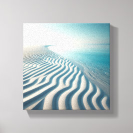Ultra-Minimalist White Sand Ripples with Endless  キャンバスプリント