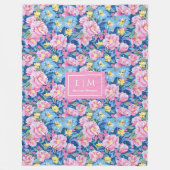 Ultra modern blush pink watercolor preppy fleece フリースブランケット (正面)