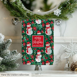 Ultra modern magenta and green Christmas preppy バスタオルセット