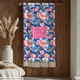 Ultra Modern Pale Pink Monogram Blanket for Her フリースブランケット