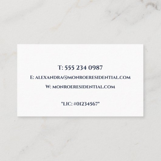 Ultra-Modern Real Estate Horizontal Business Card 名刺 (裏面)