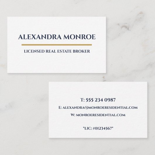 Ultra-Modern Real Estate Horizontal Business Card 名刺 (正面/裏面)