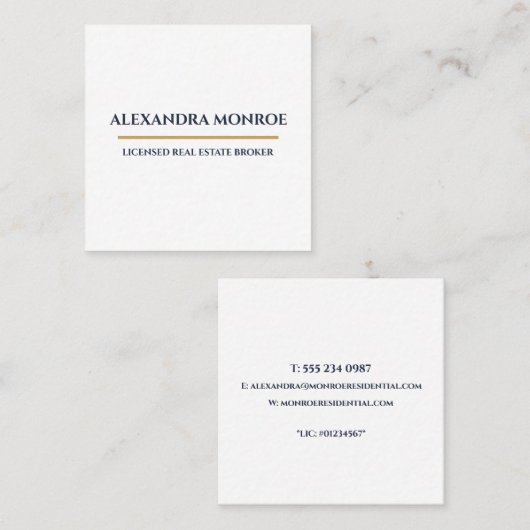 Ultra-Modern Real Estate Square Business Card スクエア名刺 (正面/裏面)