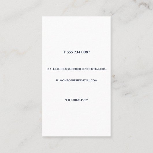 Ultra-Modern Real Estate Vertical Business Card 名刺 (裏面)