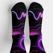 Ultra-Modern Socks – Neon Geometric Design ソックス (上部)