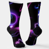 Ultra-Modern Socks – Neon Geometric Design ソックス (傾斜あり)