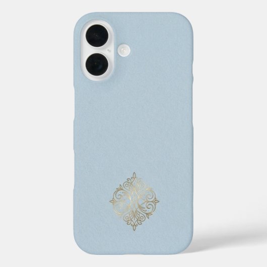Ultra Premium Powder Blue & Brushed Gold Minimalis Case-Mate iPhoneケース (裏面)
