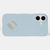 Ultra Premium Powder Blue & Brushed Gold Minimalis Case-Mate iPhoneケース (裏面 (横))