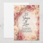 Ultra Romantic 25th Wedding Anniversary Card – Pur シーズンカード (正面/裏面)