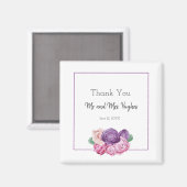 Ultra violetとPink Rosesの結婚ユー感謝していス マグネット (正面/裏面)