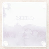 Ultra Violetエレガント Waterカラー結婚応援 ガラスコースター (裏面)