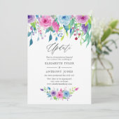 Ultra Violetカラーコンボ結婚フローラの更新 招待状 (スタンド正面)