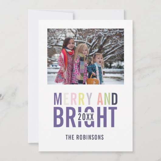 Ultra Violetパレットクリスマスグリーティングフォト 招待状 (正面)