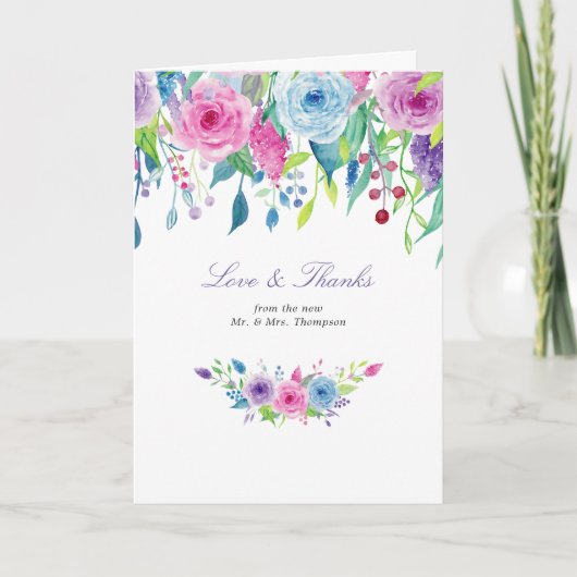 Ultra Violetフローラフォトサンキューカード サンキューカード (正面)