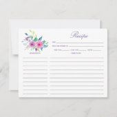 Ultra Violetフローラブライダルシャワーレシピノートカード ノートカード (正面)