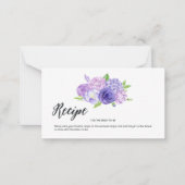 Ultra Violetフローラブライダルシャワーレシピ挿入 ノートカード (正面)