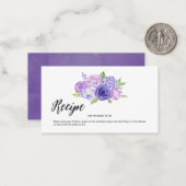 Ultra Violetフローラブライダルシャワーレシピ挿入 ノートカード (正面/裏面インサイチュ)