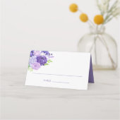 Ultra Violetフローラ結婚の表番号 プレイスカード (正面)