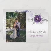 Ultra Violet Gray Silverフローラ写真 サンキューカード (正面/裏面)