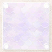 Ultra Violet & Mermaidスケールパターン金ゴールド ガラスコースター (裏面)