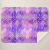 Ultra Violet & Mermaidスケールパターン金ゴールド シェルパブランケット (正面(横))