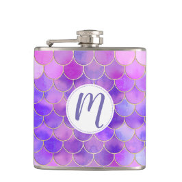 Ultra Violet & Mermaidスケールパターン金ゴールド フラスク