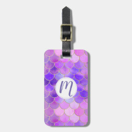 Ultra Violet & Mermaidスケールパターン金ゴールド ラゲッジタグ