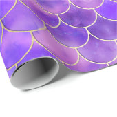 Ultra Violet & Mermaidスケールパターン金ゴールド ラッピングペーパー (ロールコーナー)