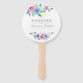 Ultra Violet Mix Waterカラーフローラ結婚式の引き出物 ハンドファン (正面)