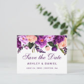 Ultra Violet Purpleフローラ保存日付P 案内ポストカード (スタンド正面)