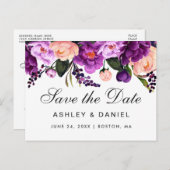 Ultra Violet Purpleフローラ保存日 案内ポストカード (正面/裏面)