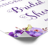 Ultra Violet Purple Floral Welcome Wedding Sign ポスター (角)