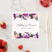 Ultra Violet Purple Waterカラー結婚フローラP スタンダードカクテルナプキン (インサイチュ)