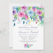 Ultra Violet Waterカラーフローラリハーサルディナー 招待状 (正面)