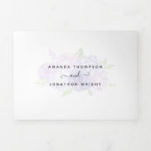 Ultra Violet Waterカラーフローラ結婚の全てを同時に使用 三つ折り招待状 (カバー)