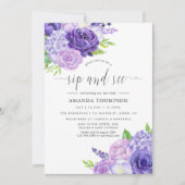 Ultra Violet Waterカラーフローラsipと参照 招待状 (正面)