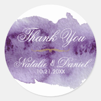 Ultra Violet Water Color 結婚's Thank You ラウンドシール