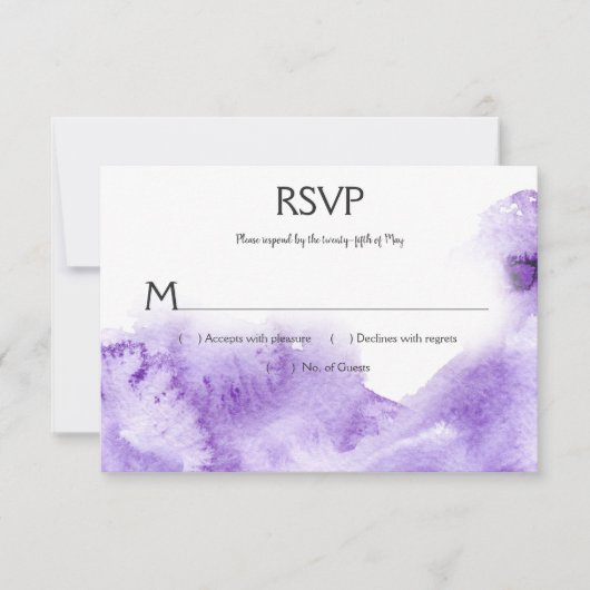 Ultra Violet Water Color Splash RSVP (正面)
