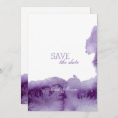 Ultra Violet Water Color Wedding SAVE the Date セーブザデート (正面/裏面)
