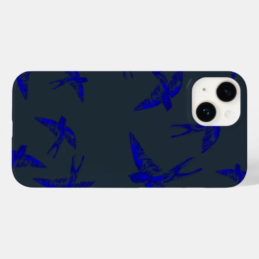 Ultraamarine Swallow iPhone 14ケース Case-Mate iPhoneケース (裏面 (横))