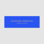 Ultramarine Blue Gold Professional Modern Plain 名札 (正面)