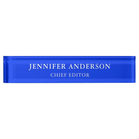 Ultramarine Blue Professional Modern Plain デスクネームプレート (正面)
