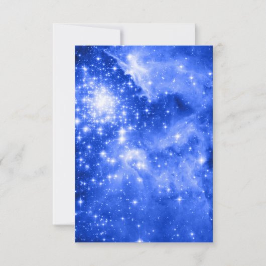 Ultramarine Blue Stars Celestial Photo 招待状 (正面)